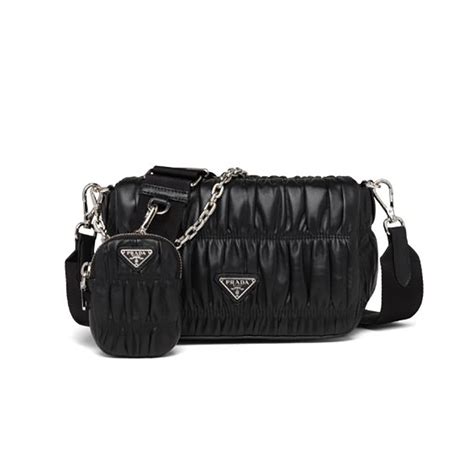 prada gaufre black|Black Gaufré nappa leather shoulder bag .